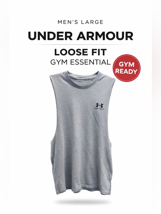 Under Armour Other - Under Armour Men’s Large Loose Fit Sleeveless Tank Gray Athletic Workout Shirt